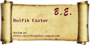 Bolfik Eszter névjegykártya